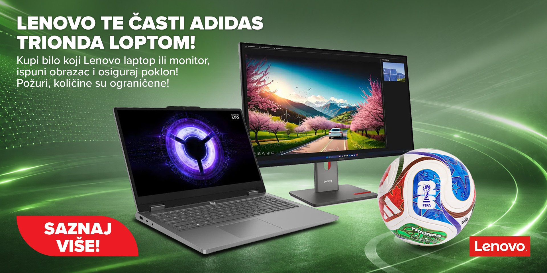 Lenovo monitor i laptop + poklon 